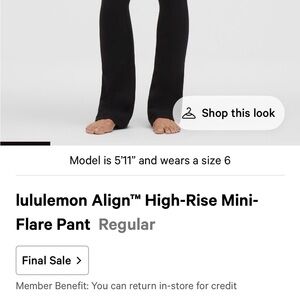 Lululemon Align High Rise Mini Flare Leggings